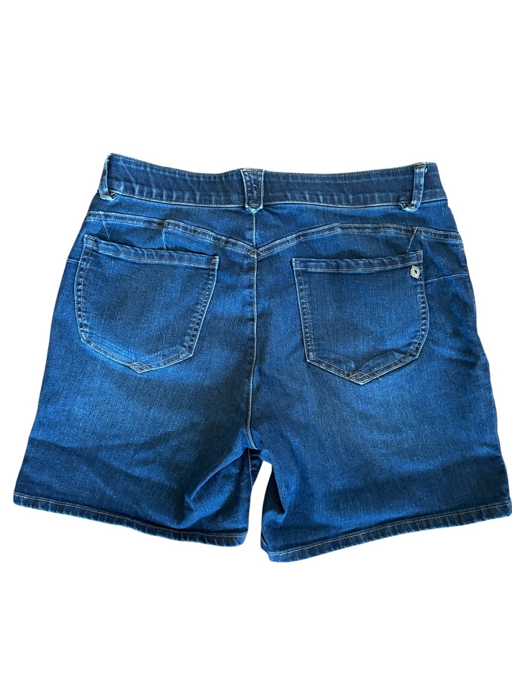 Democracy Ab Solution Distressed Blue Denim Jean Short Size 12 - Picture 2 of 4
